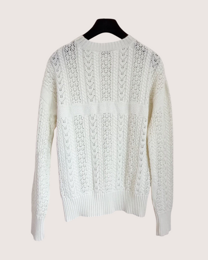 Chanel 24M Coco Beach Openwork CC Logo Sweater Beige/Ecru FR 34