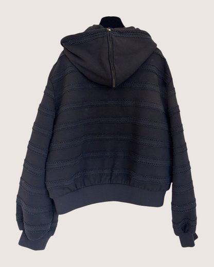 Chanel 24M Coco Beach Zip-Up Hoodie Black FR 38
