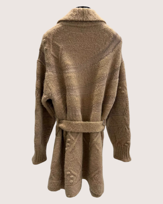 Chanel 23N Coco Neige Cashmere Belted Long Cardigan - Beige/Ecru, view 2