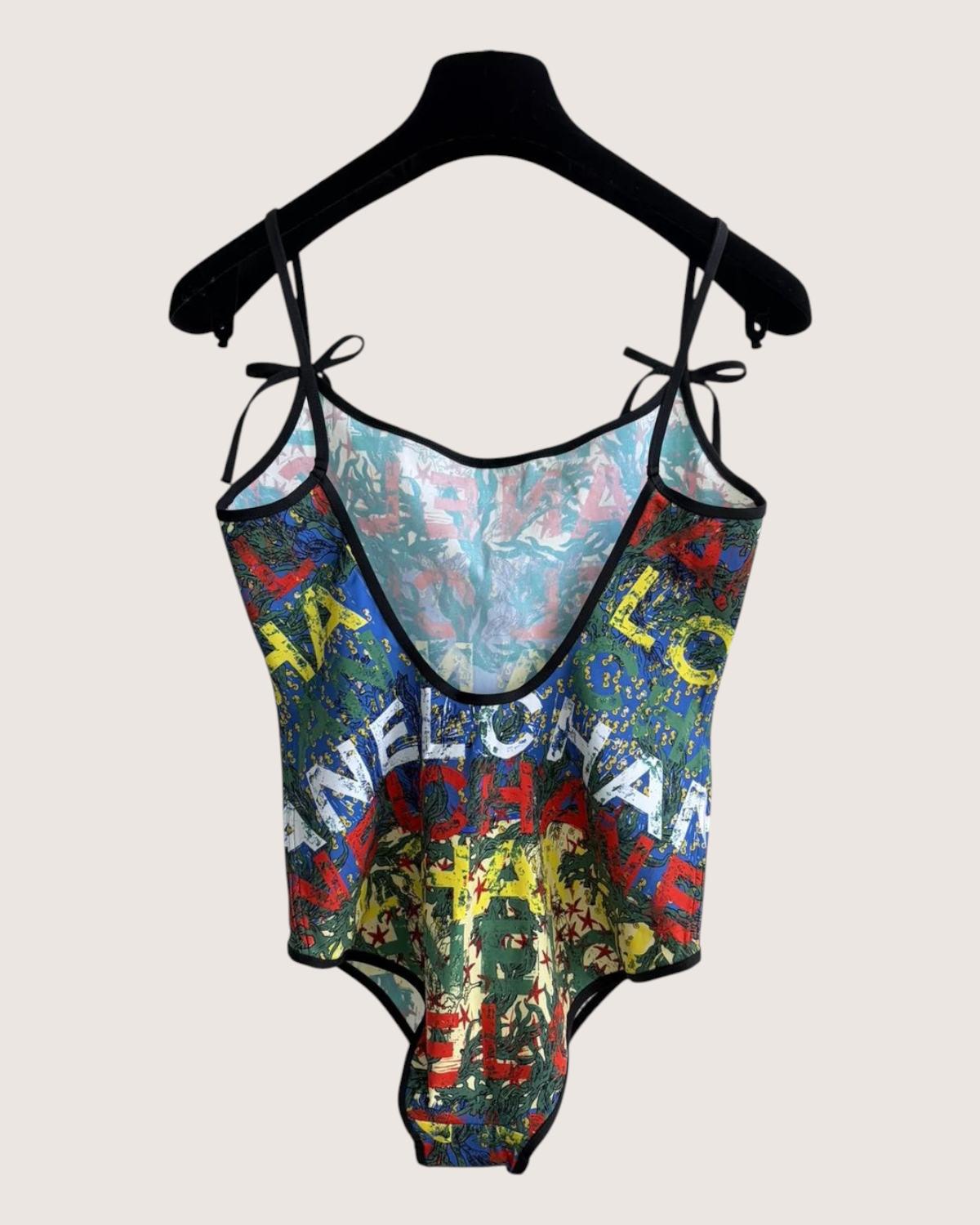 Chanel 26M Coco Beach Logo One-Piece Swimsuit Blue, Red, Multicolor FR 38