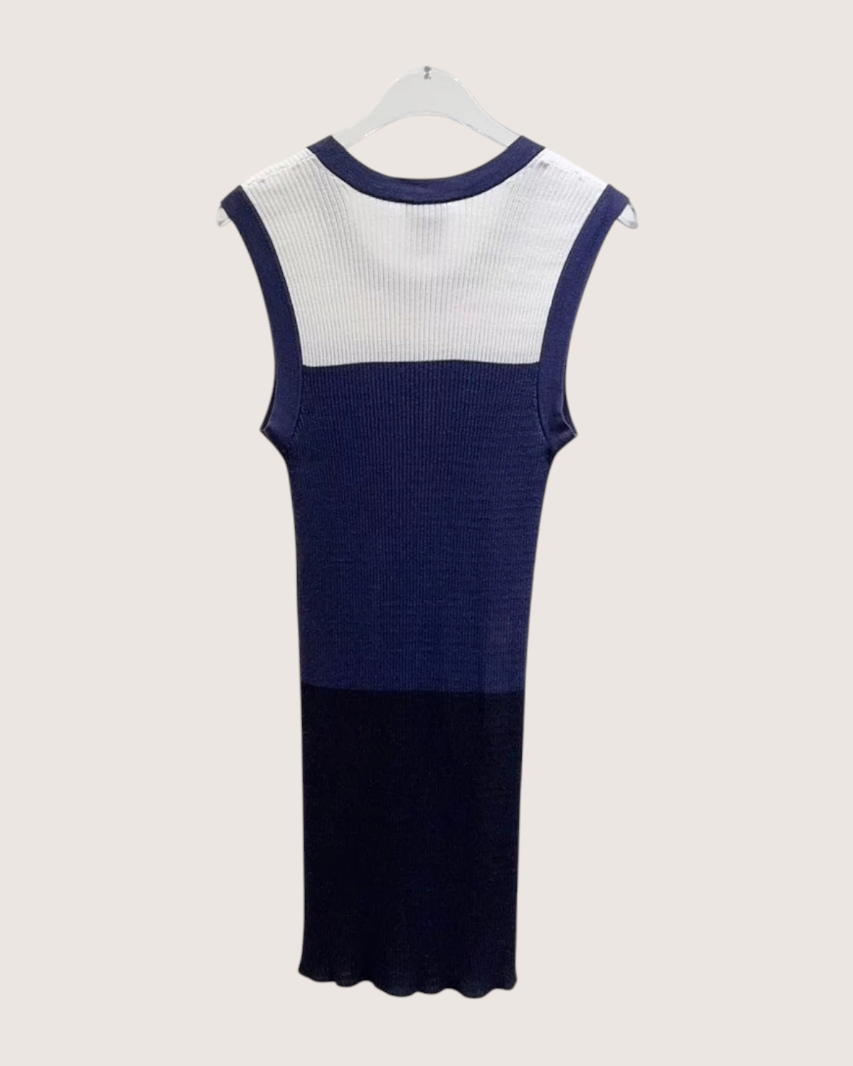 Chanel 11P Colorblock CC Logo Tank Top Navy, Black, White FR 40