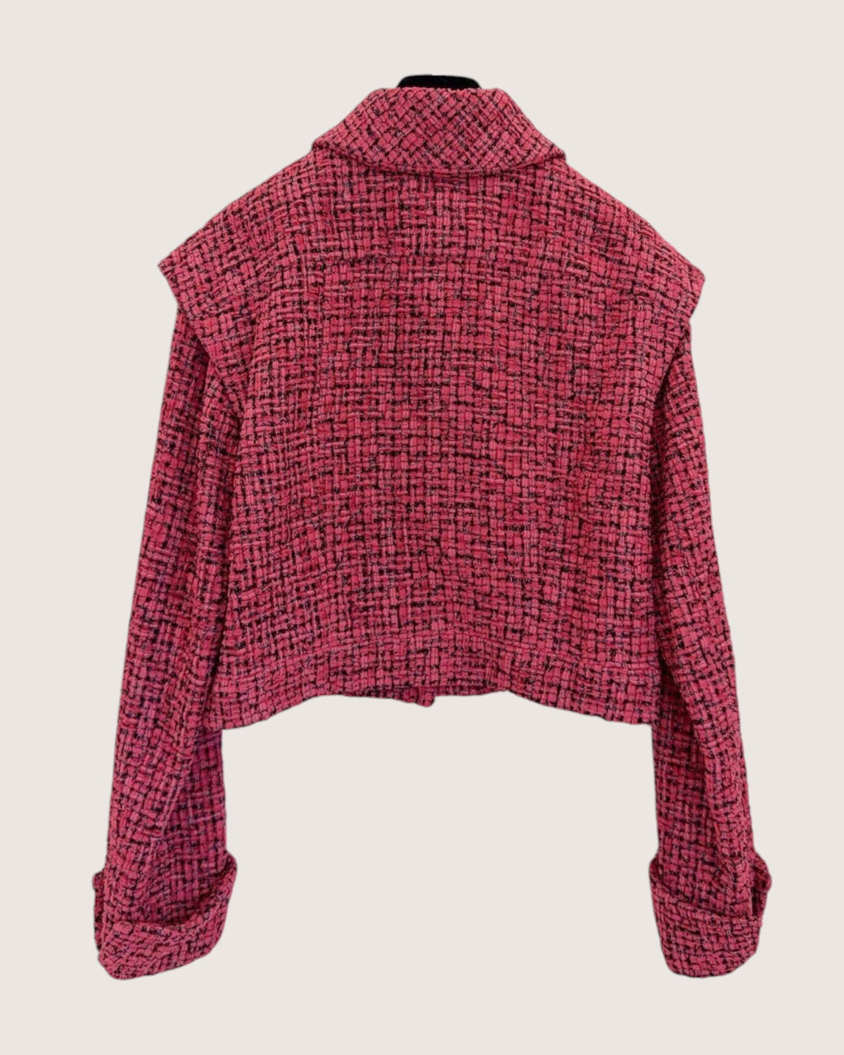 Chanel 25C Tweed Jacket Pink, Black FR 36