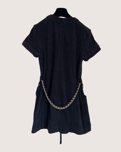 Chanel Terry Tie-Front Cardigan Black FR 34