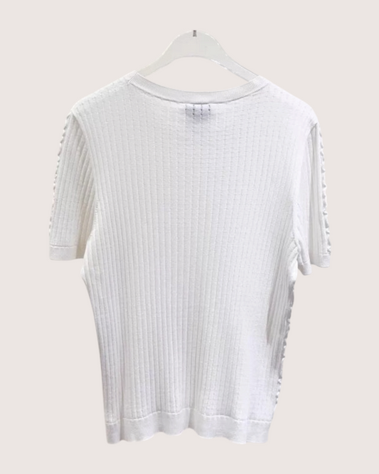 Chanel 22S Short-Sleeve Top White FR 44