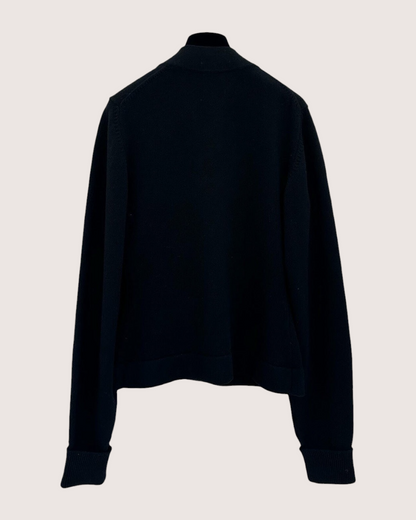 Chanel 22A Cashmere V-Neck Cardigan Black FR 34