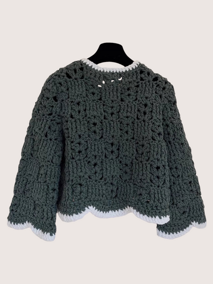 Chanel 25C Crochet Openwork Cropped Cardigan