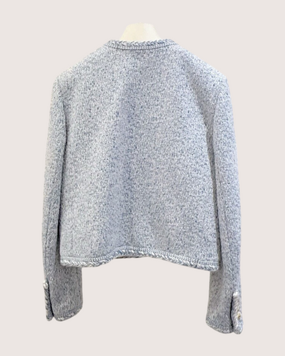 Celine Tweed Jacket Blue, White FR 38
