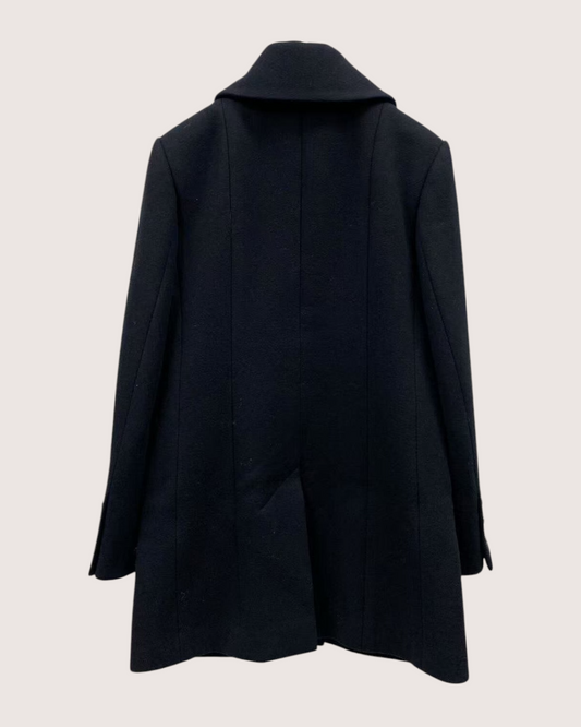 Chanel 23A Wool Tweed-Pocket Peacoat Black, Pink, Purple FR 34