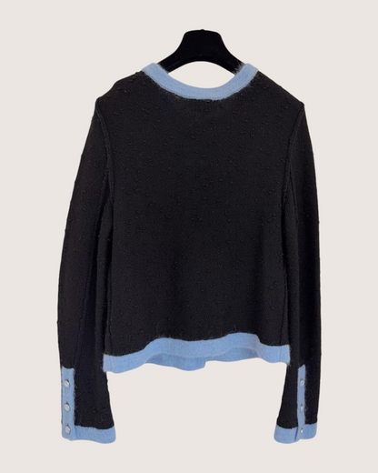 Chanel 24B Four-Pocket Wool Cardigan Black, Blue FR 34
