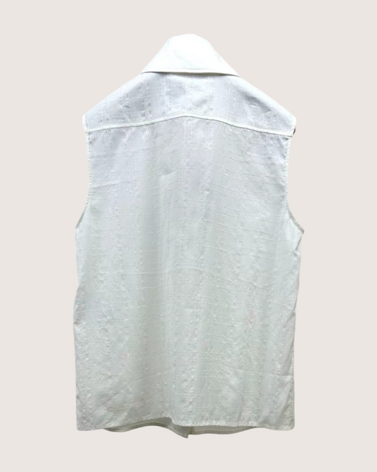 Chanel 25C CC Monogram Sleeveless Shirt FR 38