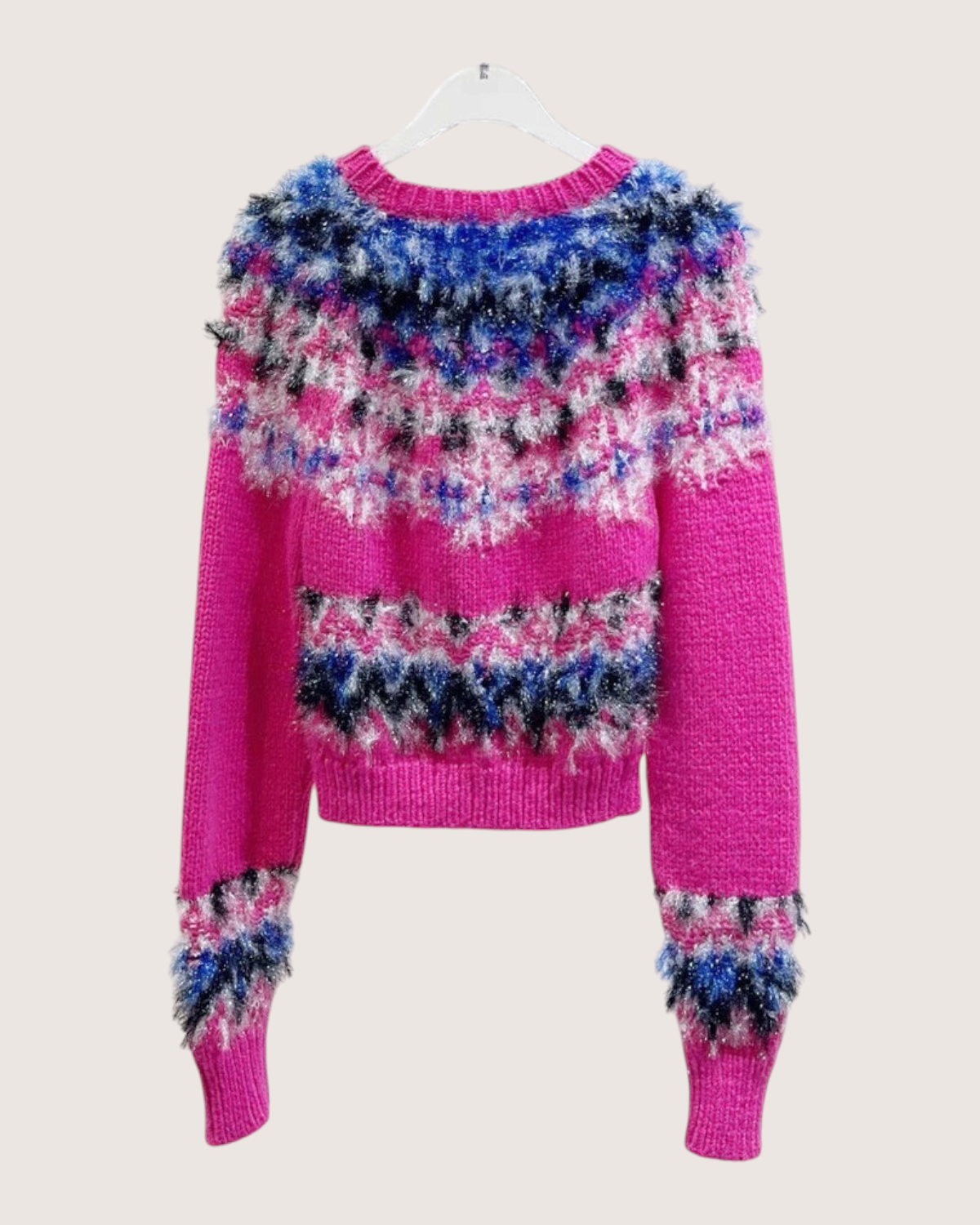 Chanel 21K Cashmere Fringe Sweater Pink, Blue, Multicolor FR 36