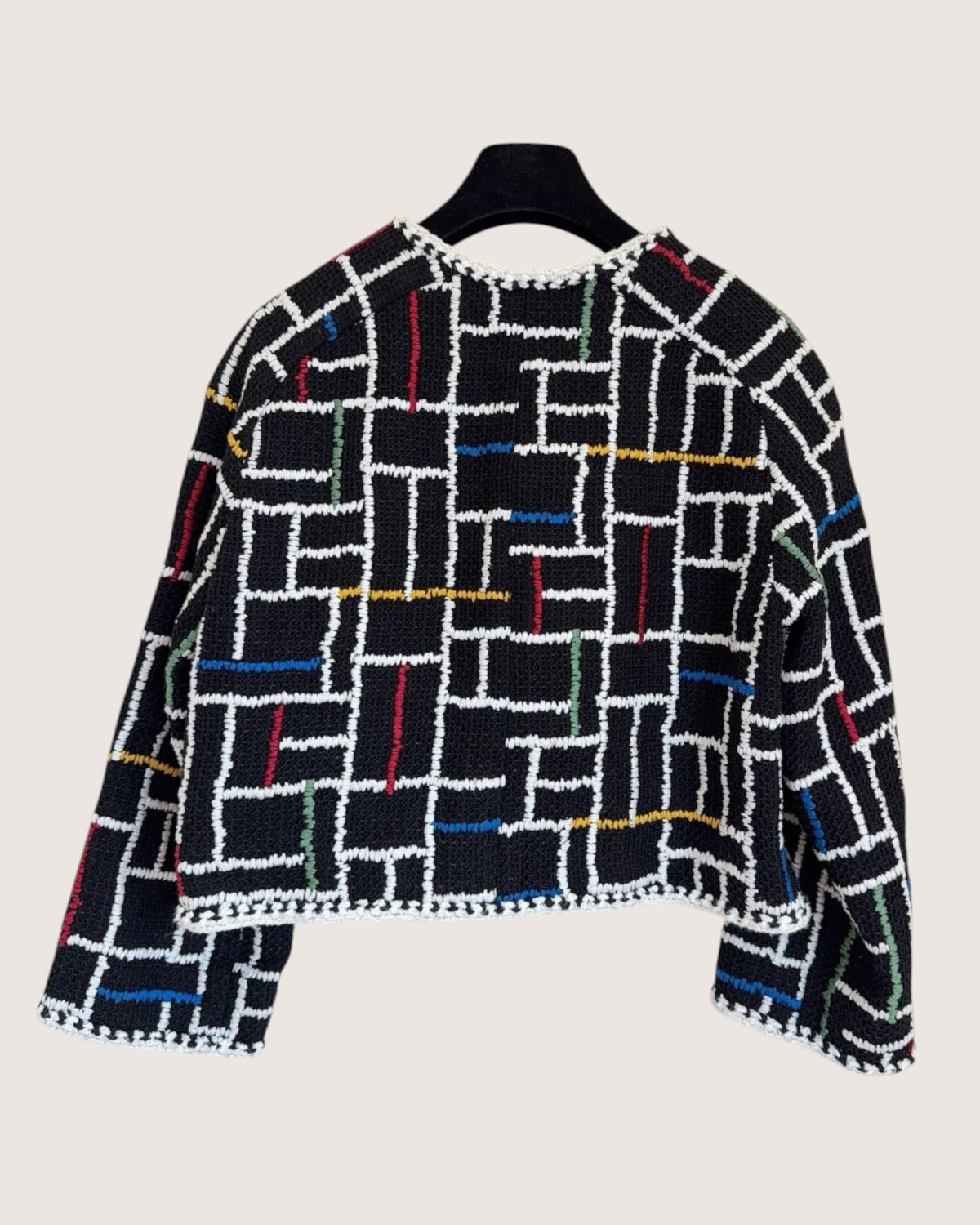 Chanel 25C Tweed Jacket Black, White, Multicolor FR 42