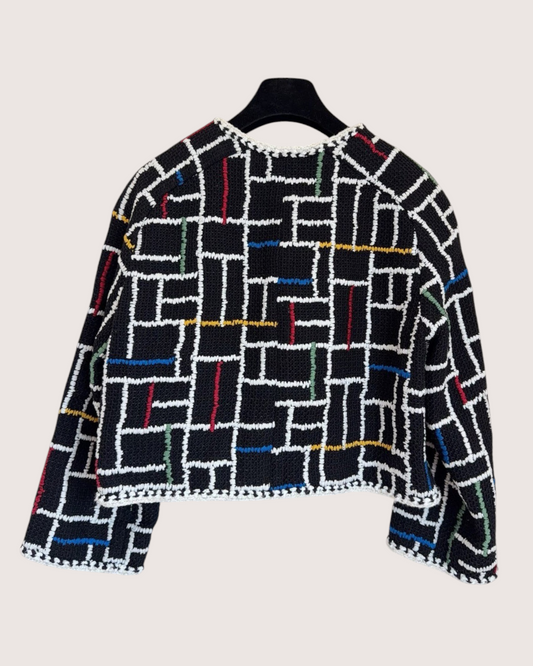 Chanel 25C Tweed Jacket Black, White, Multicolor FR 42