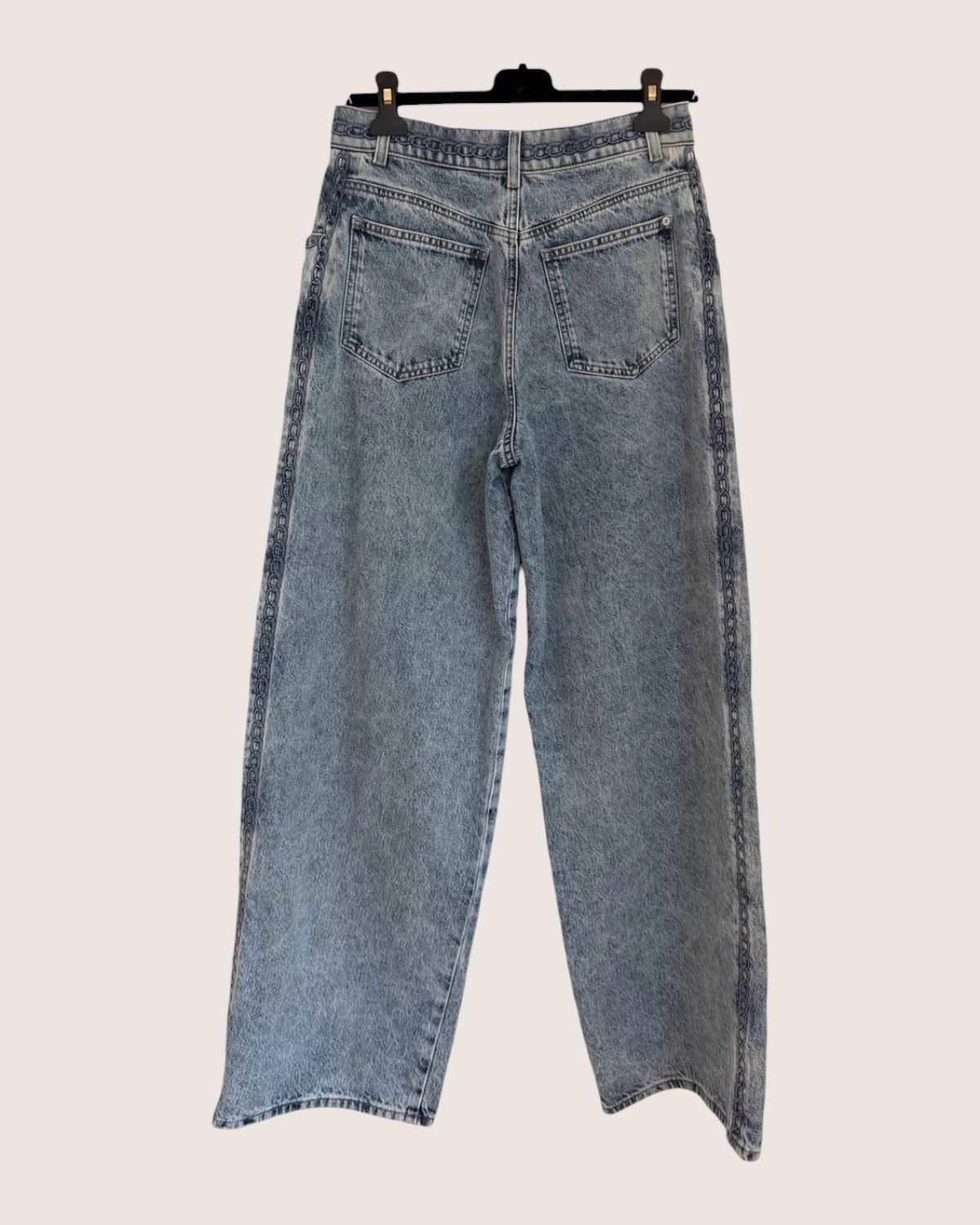 Chanel 26P Washed Wide-Leg Denim Jeans