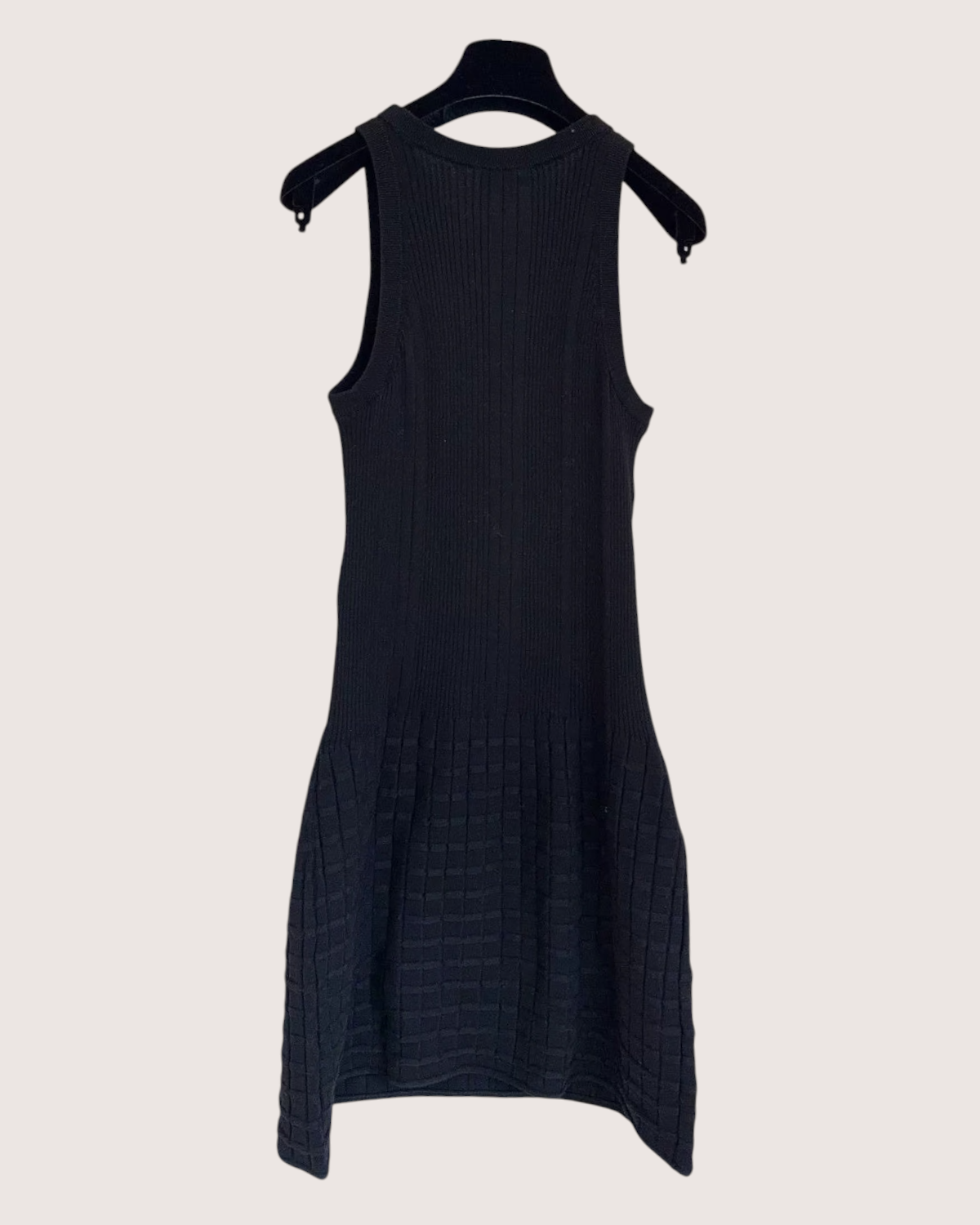 Chanel 25P CC Ribbed Mini Dress Black FR 38