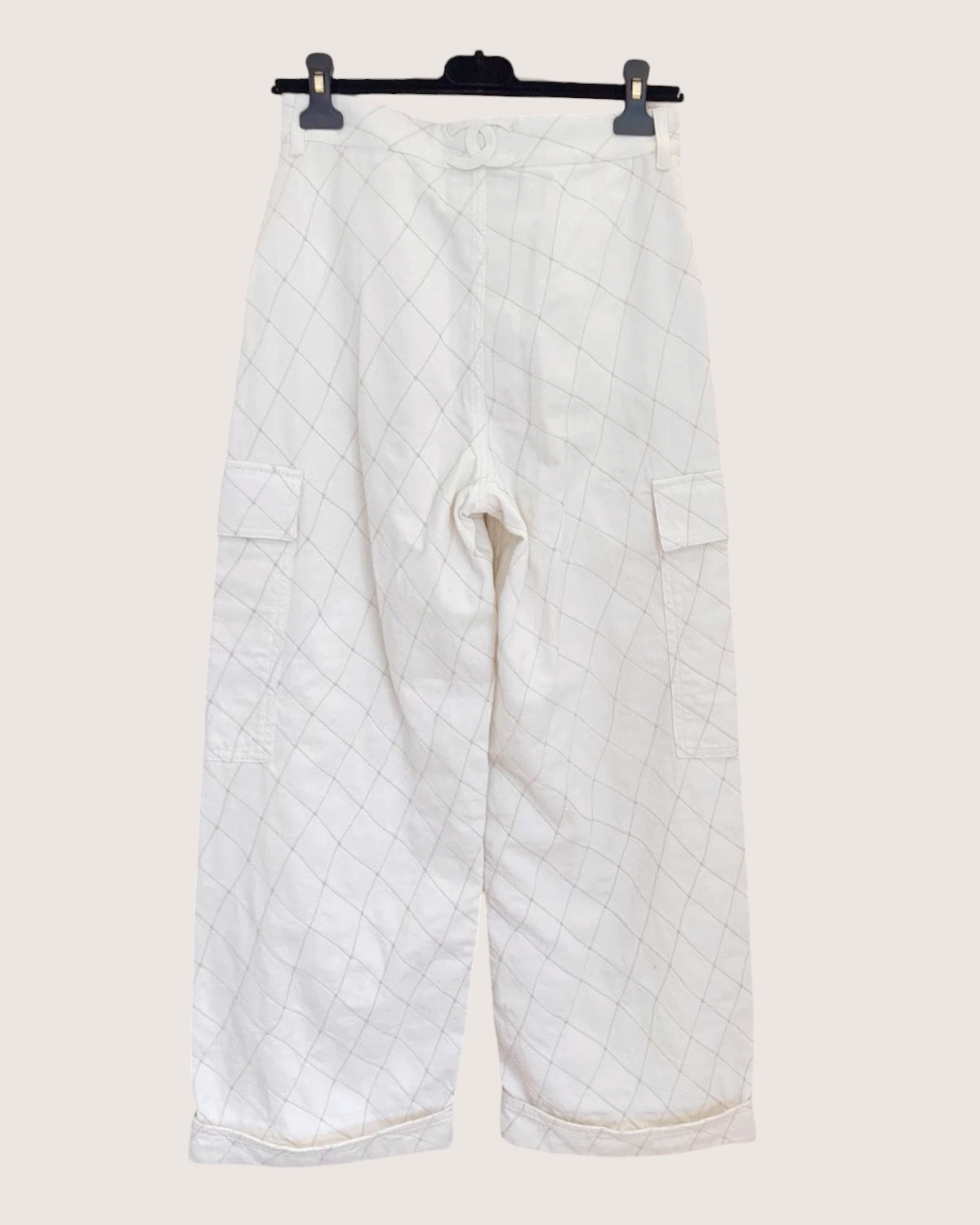 Chanel Wide-Leg Cargo Denim Jeans