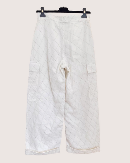Chanel Wide-Leg Cargo Denim Jeans