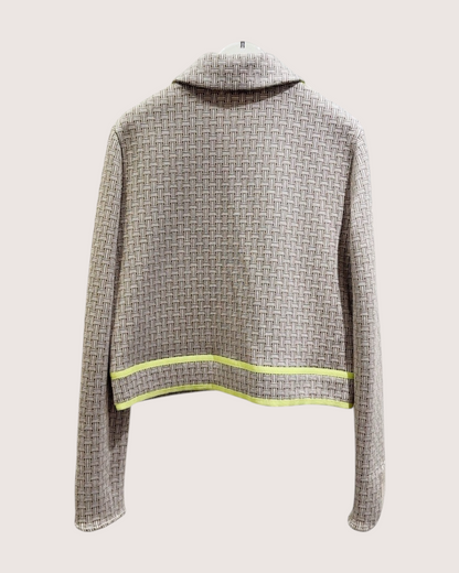 Hermès Tweed Jacket Beige/Ecru, Grey, Yellow FR 40