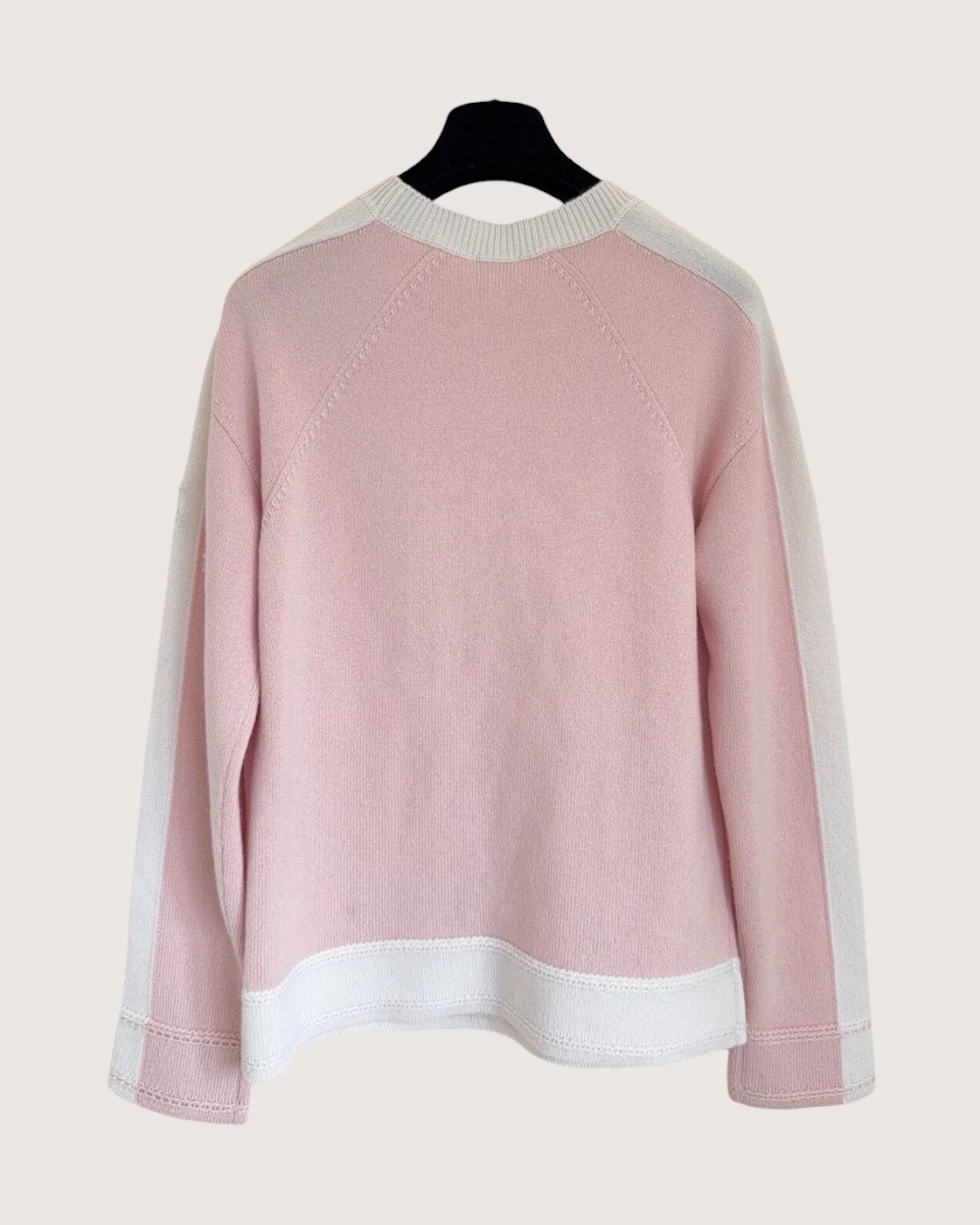 Chanel 24C Cashmere Colorblock Sweater Pink, Beige/Ecru FR 34