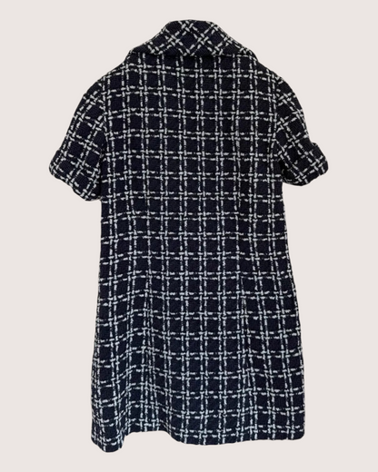 Chanel 23B Short-Sleeve Tweed Mini Dress