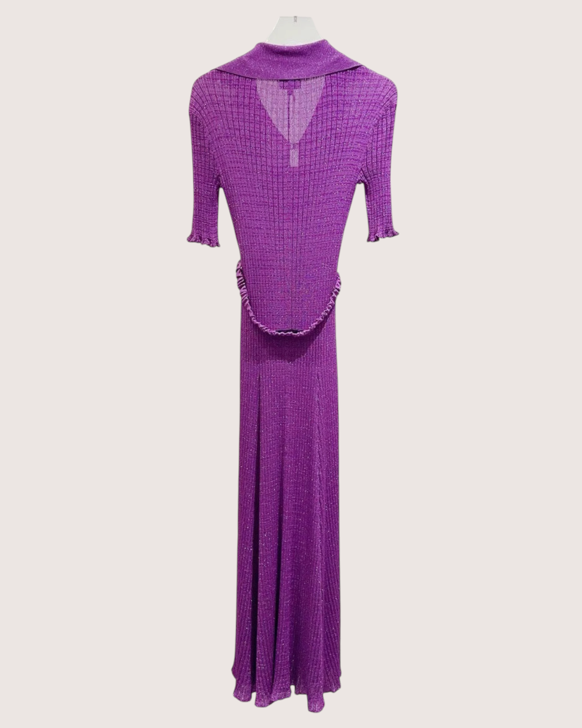 Chanel 22P Ribbed Maxi Dress Purple FR 34
