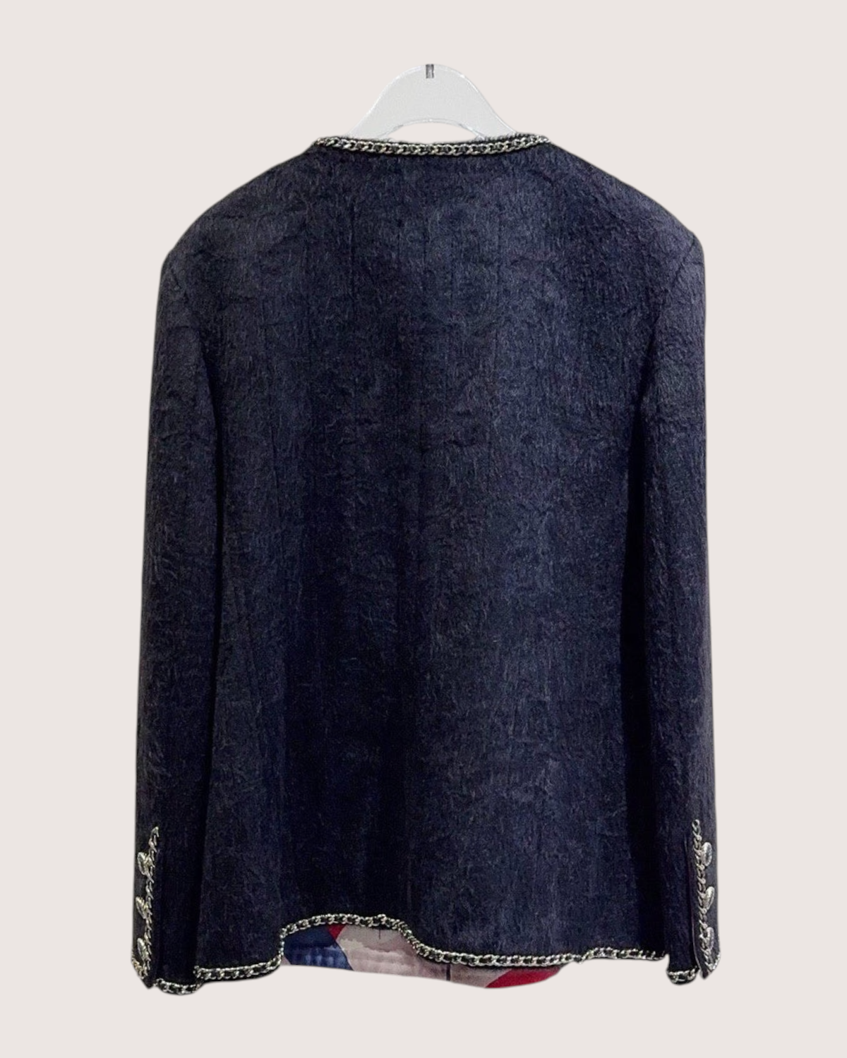 Chanel 19B Wool Four-Pocket Chain-Trim Jacket Black FR 36