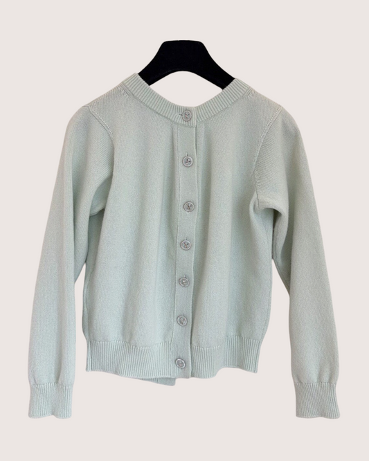 Chanel 25S Cashmere Patch-Pocket Cardigan Green FR 34