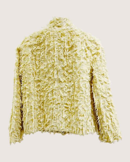 Chanel 21C Fringe Tweed Jacket - Yellow, Beige/Ecru, view 2