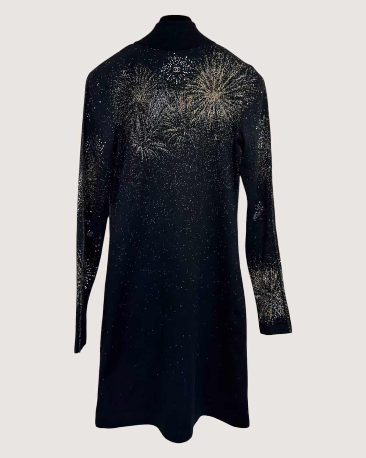 Chanel 25N Fireworks Rhinestones Half-Zip Mini Dress