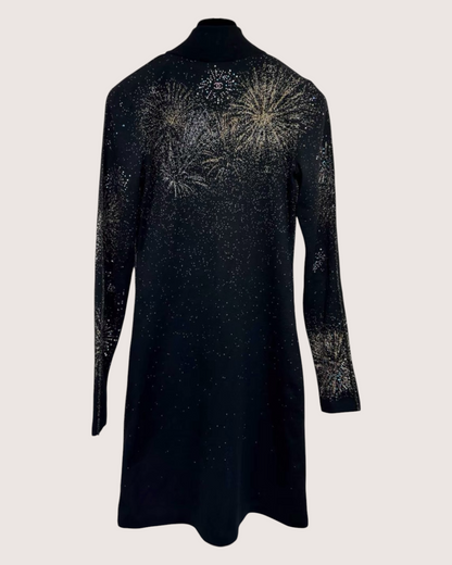 Chanel 25N Fireworks Rhinestones Half-Zip Mini Dress