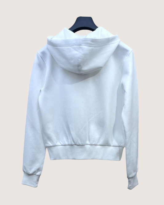 Louis Vuitton Zip-Up Hoodie White FR 36