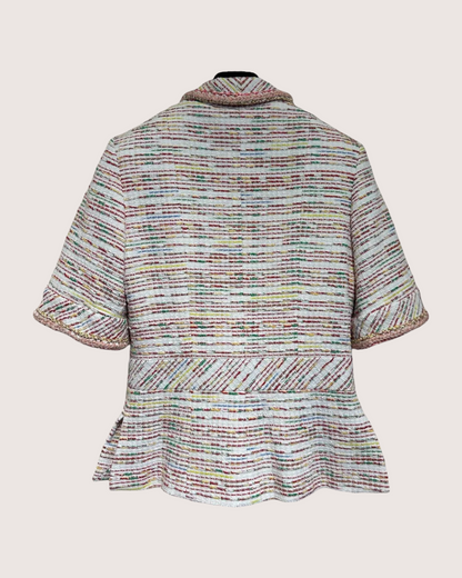 Chanel 19S Short-Sleeve Tweed Jacket