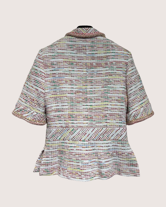 Chanel 19S Short-Sleeve Tweed Jacket