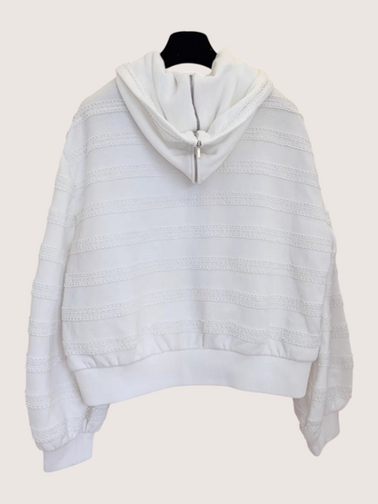 Chanel 24M Coco Beach Lace-Striped Zip-Up Hoodie