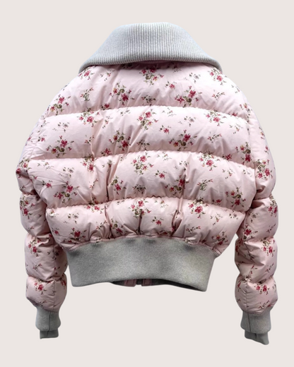 Louis Vuitton Floral Down Jacket Pink FR 36