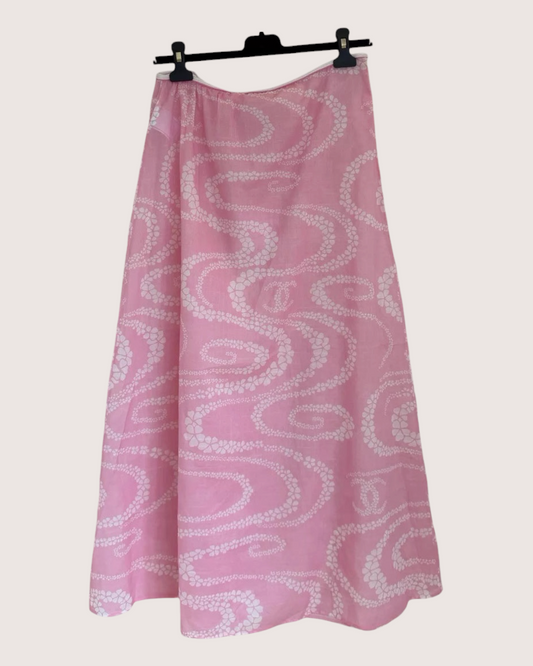 Chanel Coco Beach Mid-Length Dress Pink, White FR 34 - view 2