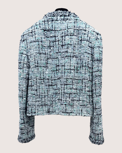 Chanel 26S Tweed Jacket White, Black, Multicolor FR 38