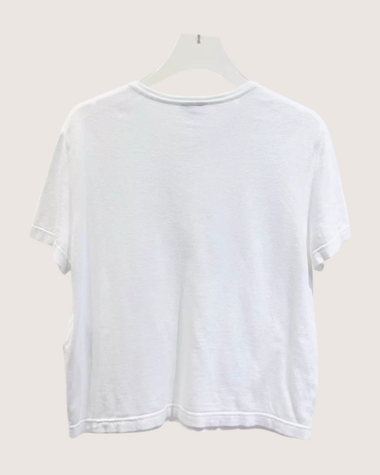 Chanel 22S Openwork Logo T-Shirt - White, view 2