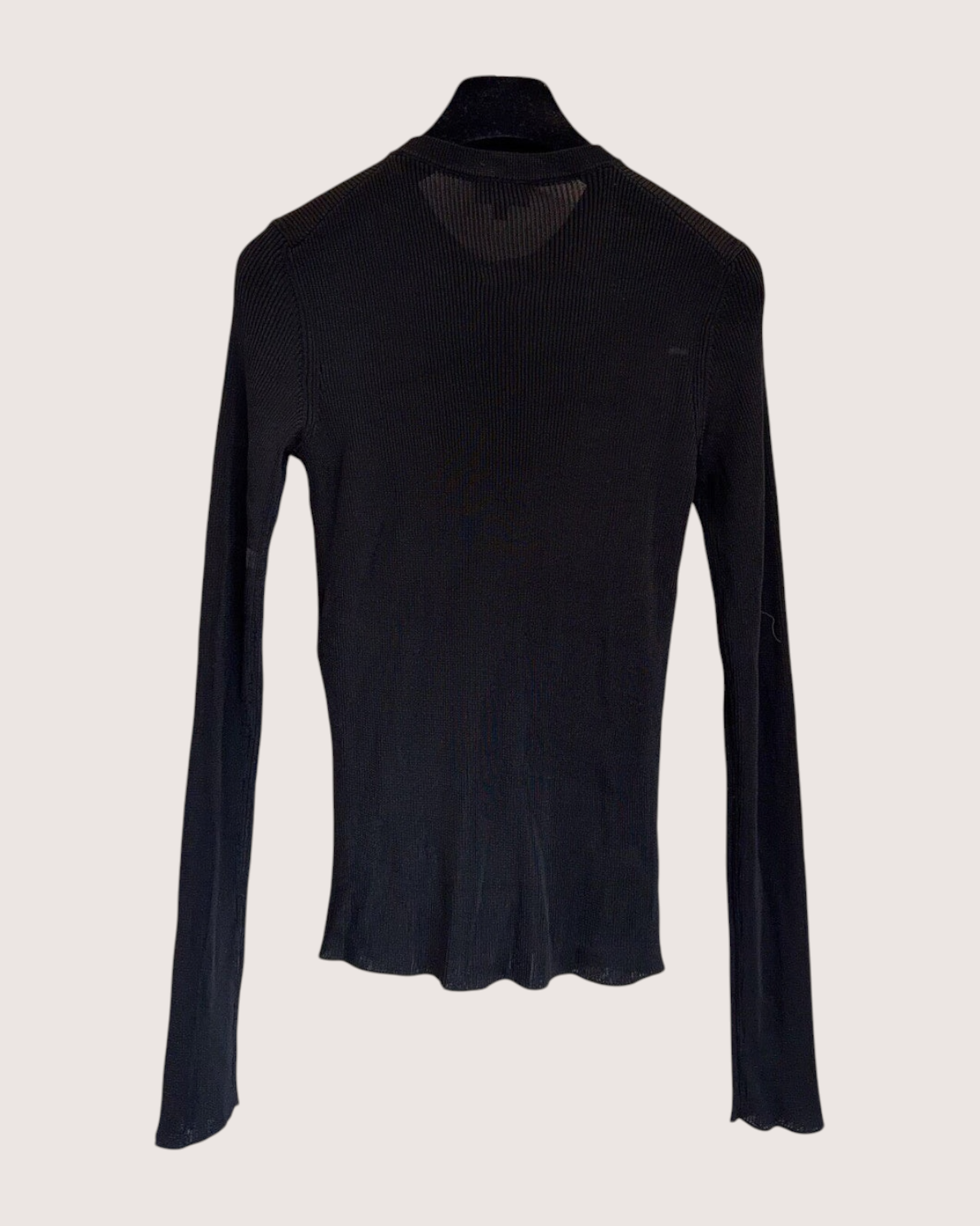 Chanel 26A CC Ribbed Cardigan Black FR 36