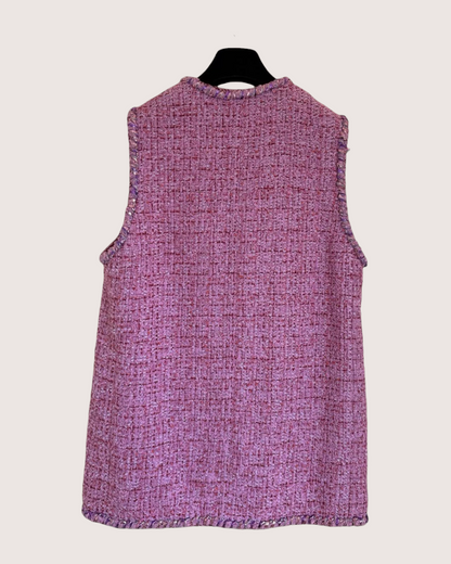 Chanel 22P Braid-Trim Tweed Vest