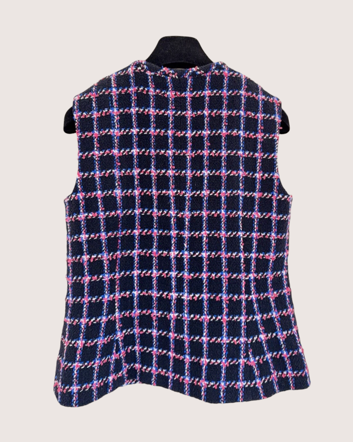 Chanel 24P Plaid Tweed Vest Black, Pink, Multicolor FR 36