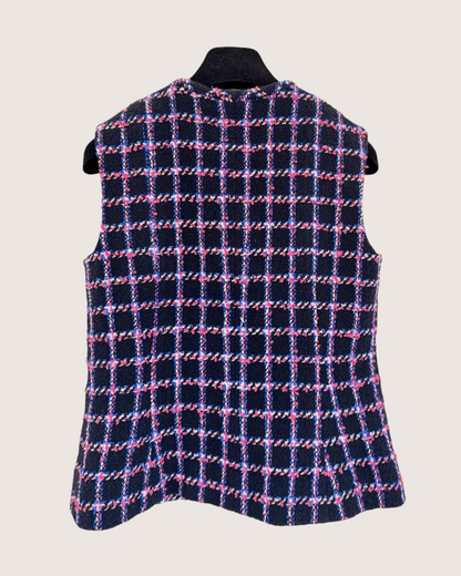 Chanel 24P Plaid Tweed Vest Black, Pink, Multicolor FR 36