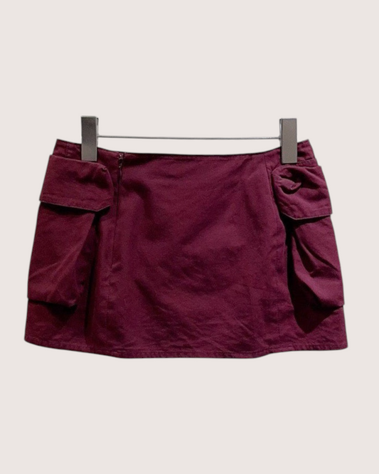 Miu Miu Cargo Mini Skirt Burgundy IT 40