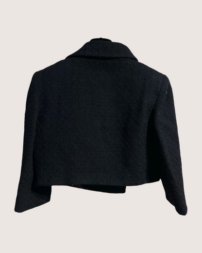 Chanel 20A Tweed Cropped Jacket Black FR 34