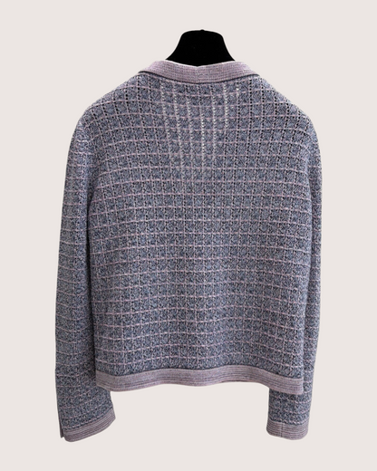 Chanel 25B Knit Tweed Cardigan Purple, Pink, Multicolor FR 38