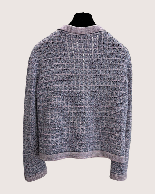 Chanel 25B Tweed Cardigan - Purple, Pink, Multicolor, view 2