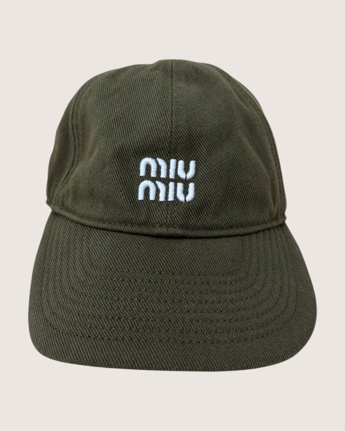 Miu Miu Drawstring Hat Green One Size