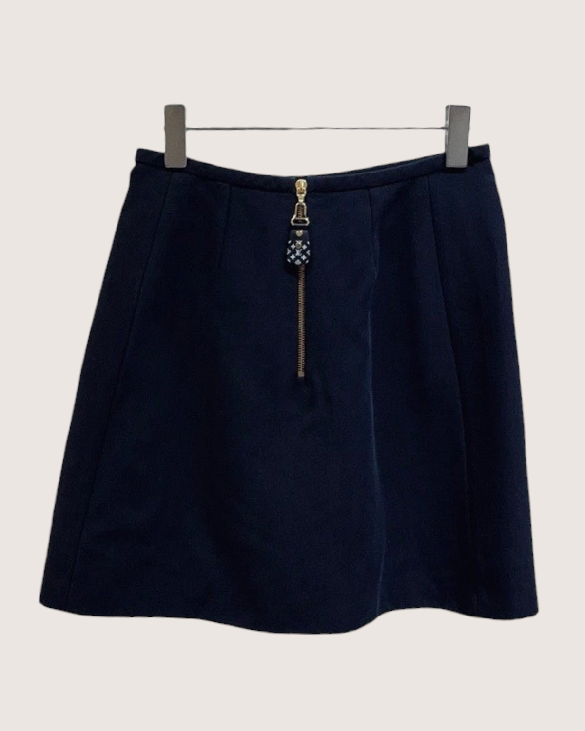 Louis Vuitton Wool Sequin Mini Skirt Navy, Black FR 36
