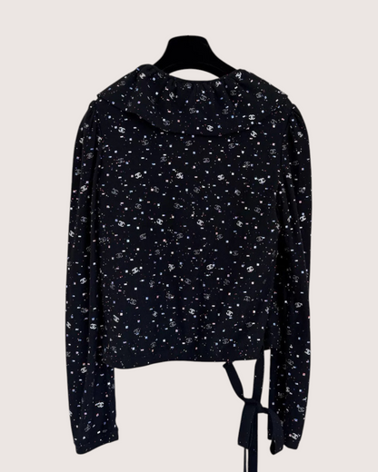 Chanel 20S CC Sequin Blouse Top