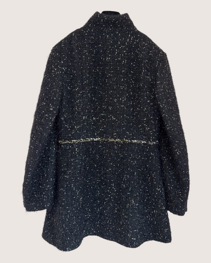 Chanel 22A Shimmer Tweed Jacket Black, Gold FR 36